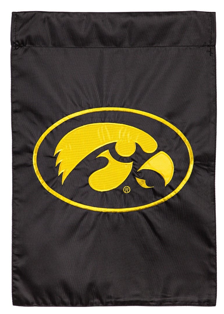 Iowa Hawkeyes Garden Flag 2 Sided Applique Logo heartlandflags