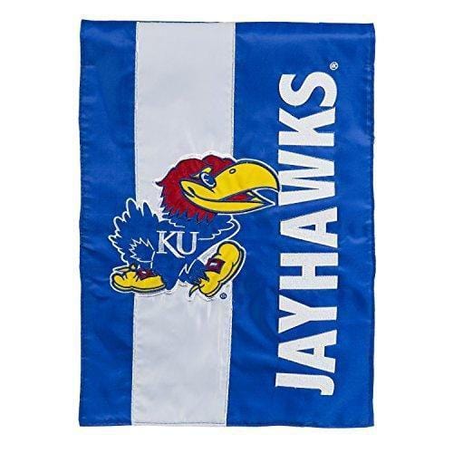 Kansas Jayhawks Garden Flag 2 Sided Applique Logo heartlandflags