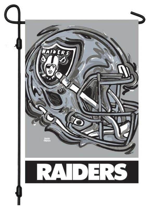 Las Vegas Raiders Garden Flag 2 Sided Justin Patten Helmet 14S3822JPAB Heartland Flags