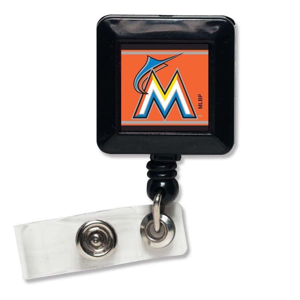 Miami Marlins Reel Retractable Badge Holder Throwback heartlandflags
