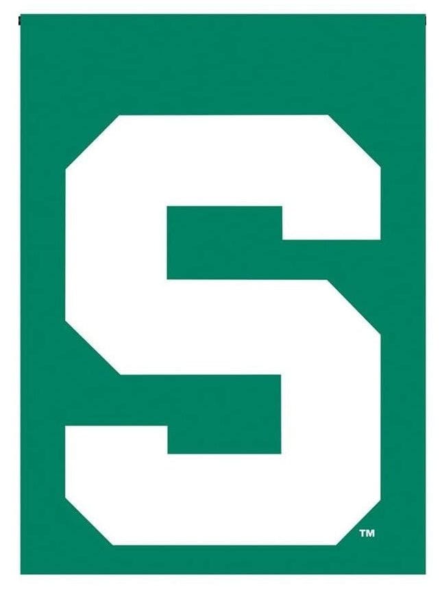 Michigan State Spartans Garden Flag 2 Sided S Logo heartlandflags