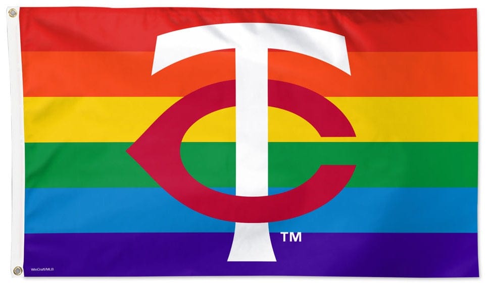 Minnesota Twins Flag 3x5 TC New Logo Pride Rainbow 33968323 Heartland Flags