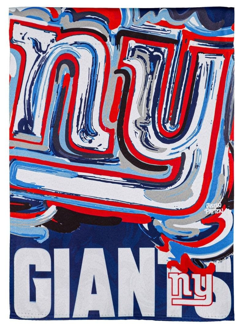 New York Giants Garden Flag 2 Sided Justin Patten Logo heartlandflags