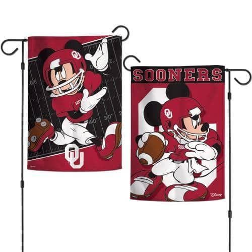 Oklahoma Sooners Garden Flag 2 Sided Mickey Mouse 84133117 Heartland Flags