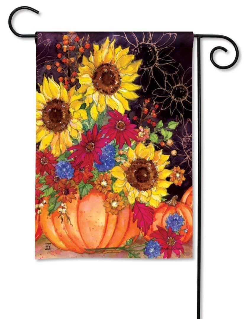 Pumpkin Bouquet Garden Flag 2 Sided Sunflowers heartlandflags