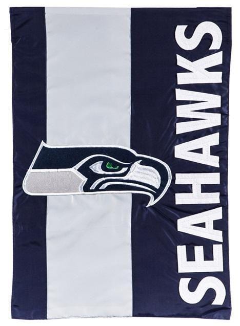 Seattle Seahawks Garden Flag 2 Sided Applique Logo heartlandflags