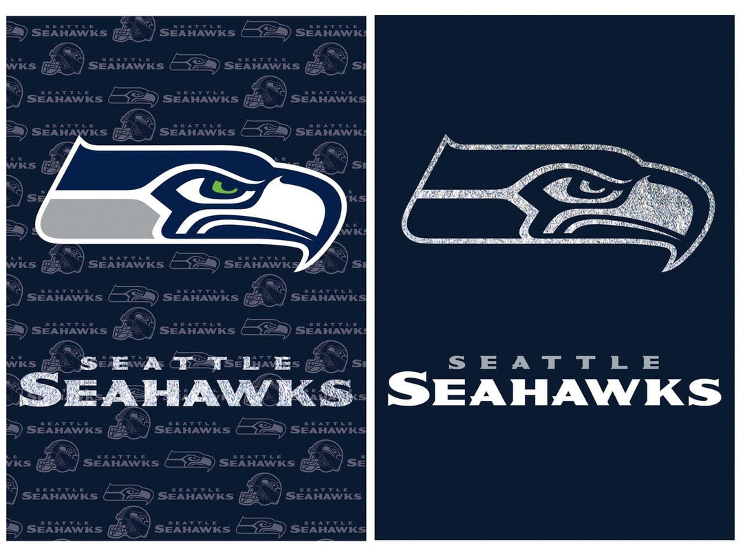 Seattle Seahawks Garden Flag 2 Sided Glitter Logo 14S3827BL Heartland Flags