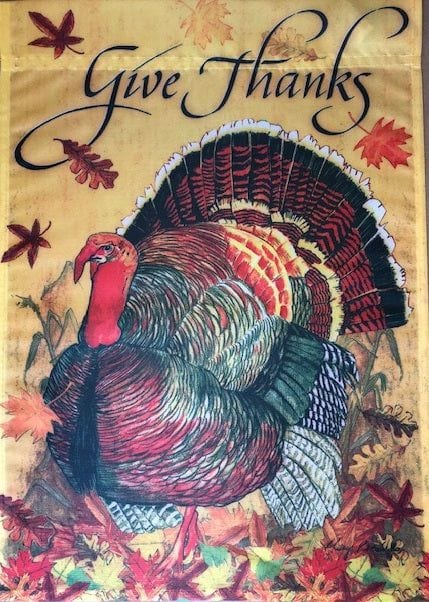 Thanksgiving Turkey Give Thanks Garden Flag Decorative heartlandflags