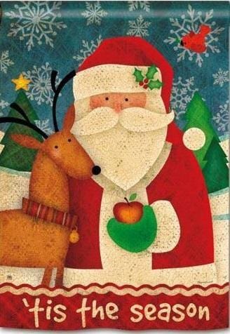 Tis the Season Flag 2 Sided Christmas Banner Santa heartlandflags