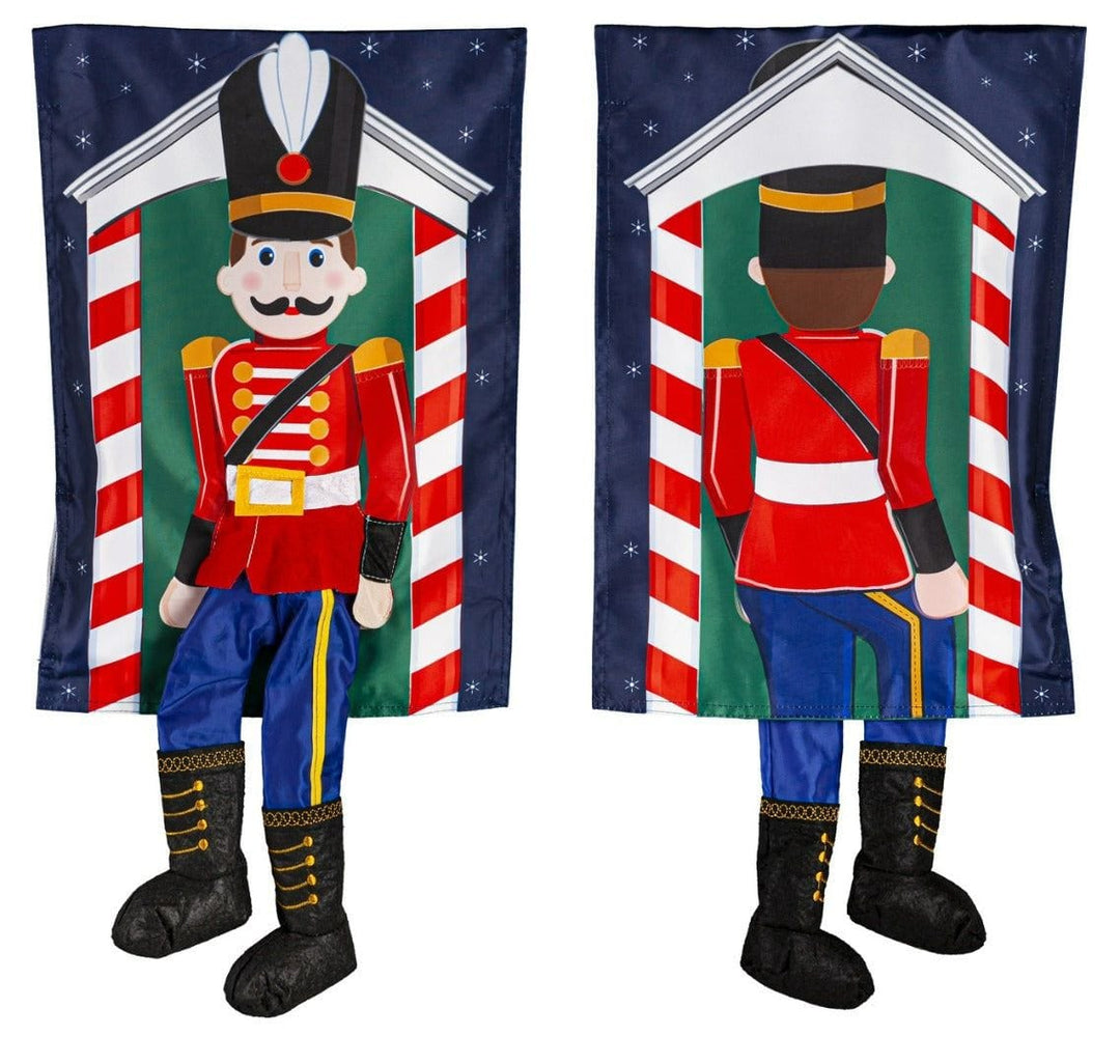 Toy Soldier Kickin Christmas Garden Flag 2 Sided Applique 169352MBL Heartland Flags