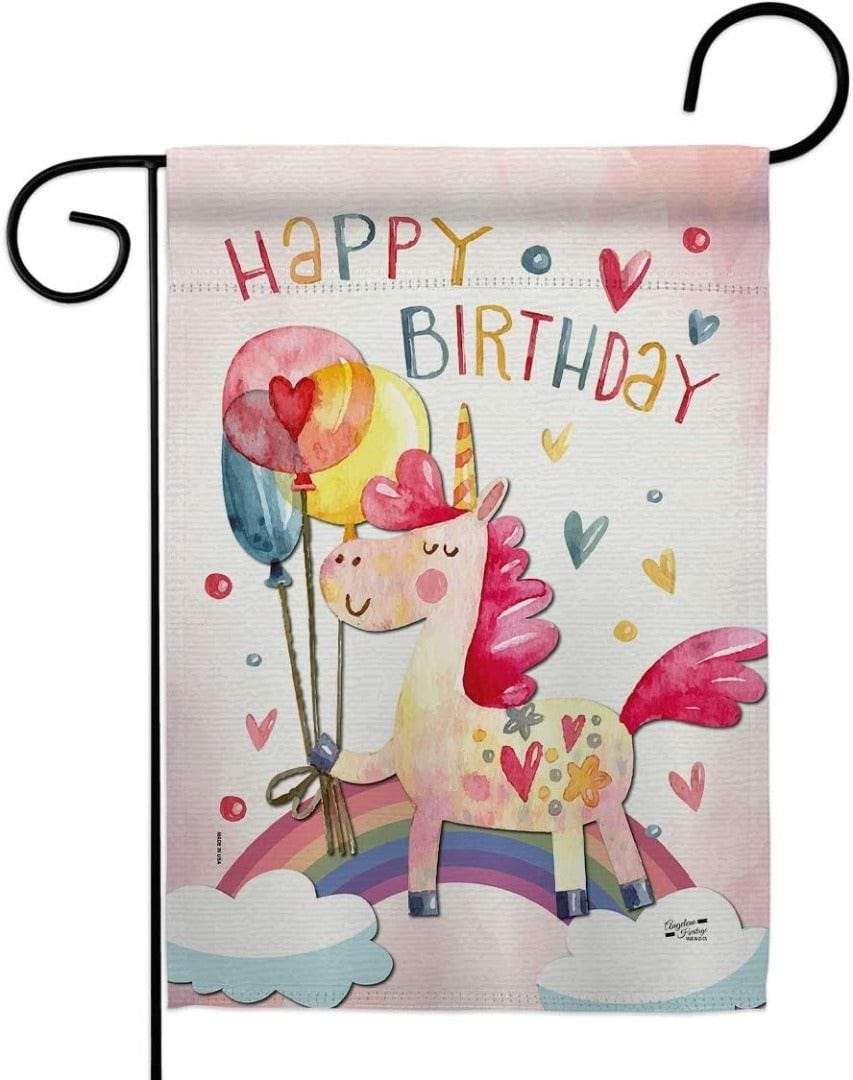 Unicorn Birthday Garden Flag Decorative Children 35163 Heartland Flags