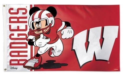 Wisconsin Badgers Flag 3x5 Mickey Mouse Football heartlandflags